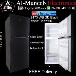 DAWLANCE REF 9173 WB GRAZE +GEM BLACK GLASS DOOR Double Door Refrigerator Special Offer From Al-Muneeb Electronics, Sialkot,