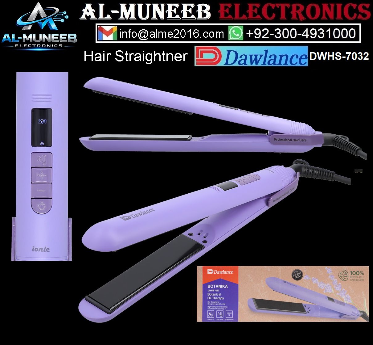 DAWLANCE DWHS 7032 Hair Straightener Special Offer From Al-Muneeb Electronics, Sialkot